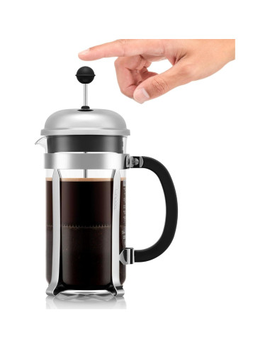 Cafetera de Émbolo Bodum 1L Chambord Acero y Vidrio