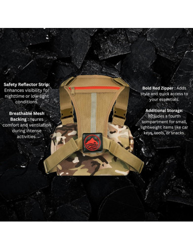 Arnés Táctico TheManlyHabitat para Hombres y Mujeres - 3 Compartimentos