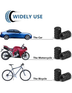 Tapas de Válvula de Neumático Ouzorp 12PCS Universal Aluminio 2