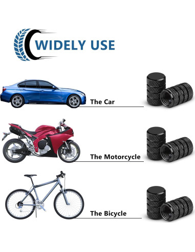 Tapas de Válvula de Neumático Ouzorp 12PCS Universal Aluminio