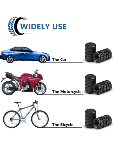 Tapas de Válvula de Neumático Ouzorp 12PCS Universal Aluminio