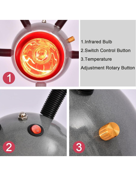 Lámpara de Terapia de Calor Infrarrojo Bxdrlgkdi 5 Cabezas