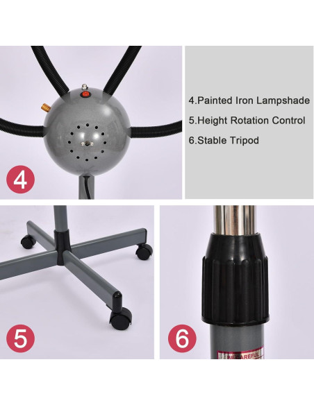 Lámpara de Terapia de Calor Infrarrojo Bxdrlgkdi 5 Cabezas