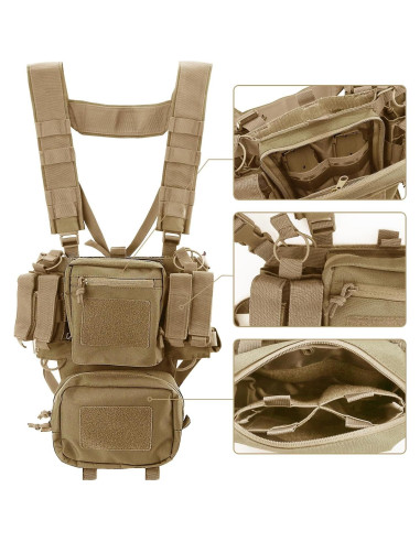 Chaleco Táctico REEBOW GEAR Marrón con Bolsillos