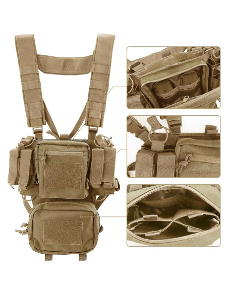 Chaleco Táctico REEBOW GEAR Marrón con Bolsillos