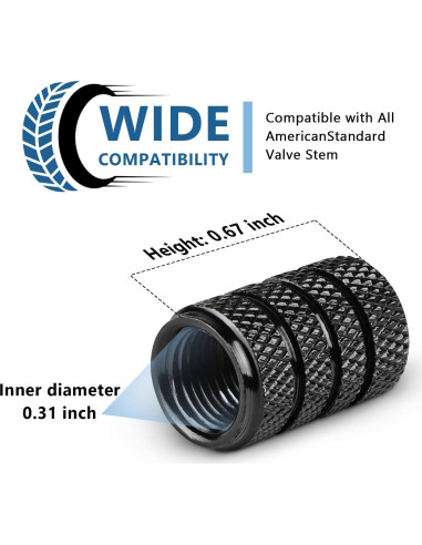 Tapas de Válvula de Neumático Ouzorp 12PCS Universal Aluminio