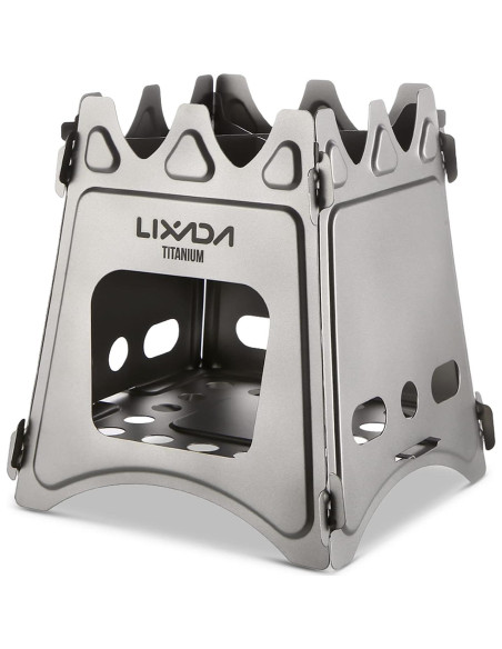 Estufa de Madera Lixada Plegable Titanio 290g Camping Estufa de Madera Lixada Plegable Titanio 290g Camping