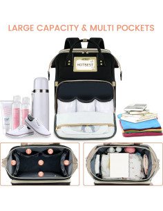 Mochila para Pañales HOTBEST 53L Impermeable Negra 2