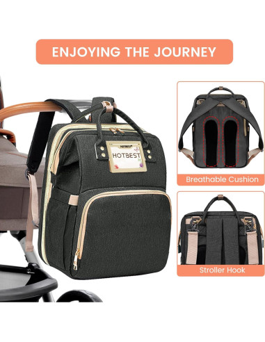 Mochila para Pañales HOTBEST 53L Impermeable Negra