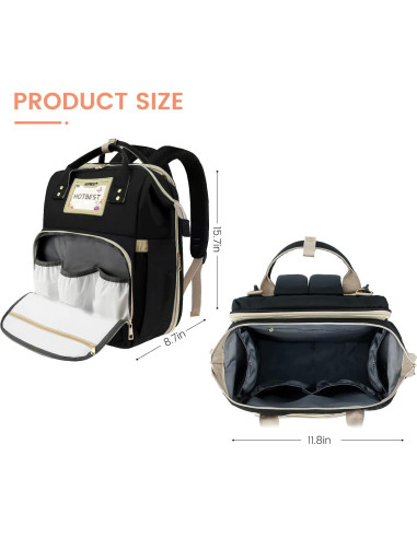 Mochila para Pañales HOTBEST 53L Impermeable Negra