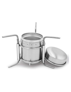Estufa de Alcohol Famgee Mini Portátil de Acero Inoxidable