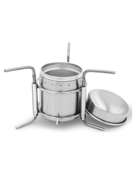 Estufa de Alcohol Famgee Mini Portátil de Acero Inoxidable