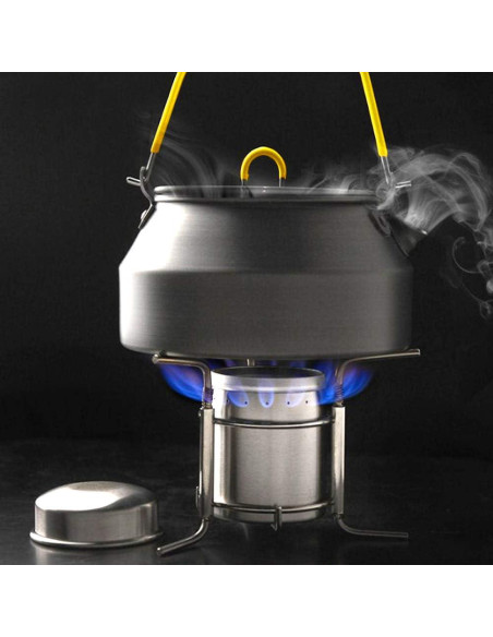 Estufa de Alcohol Famgee Mini Portátil de Acero Inoxidable