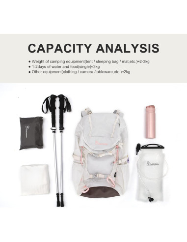Mochila de Senderismo MOUNTAINTOP 28L Ligera para Mujeres