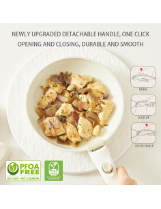 Juego de ollas y sartenes Hausfrau rosa 5 piezas cerámica 2