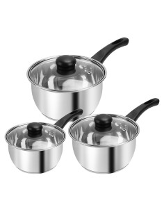 Juego de Ollas BSDLZCH Acero Inoxidable 3 Piezas 1.4L 2.8L 3.6L