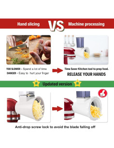 Rallador de Queso KitchenAid NEWSETS 4 Cuchillas Acero Inoxidable 2