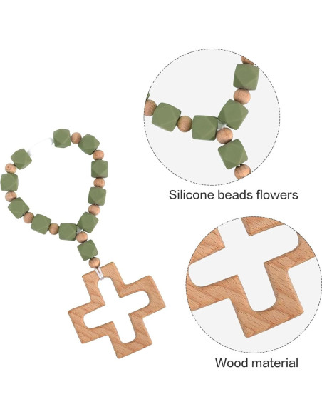 Rosario de Silicona para Bebés con Cruz - Regalo Bautizo