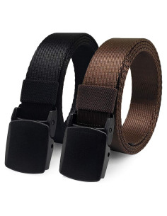 Paquete de 2 cinturones de nylon para hombres 3,18 cm ajustables