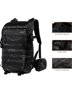Mochila Táctica TUXAPO 30L Molle Militar Multicam Negro 2
