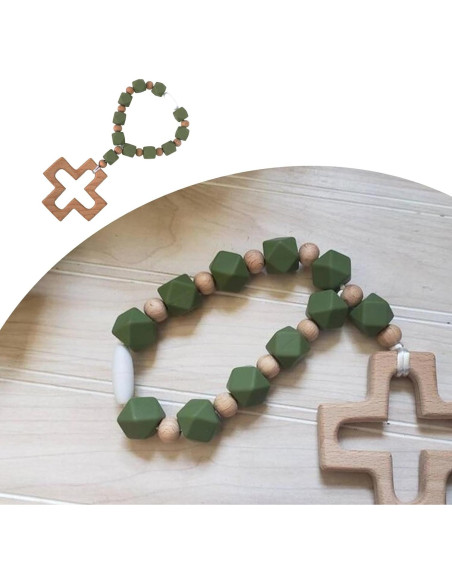 Rosario de Silicona para Bebés con Cruz - Regalo Bautizo