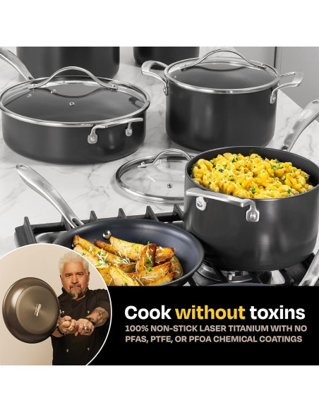 Juego de Cocina 12 Piezas Guy Fieri Titanio Antiadherente