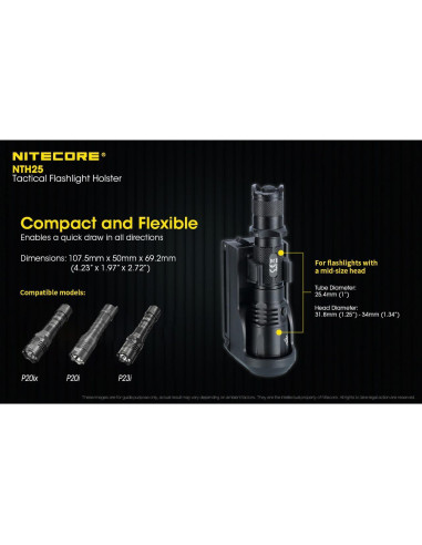 Funda Rotativa Nitecore NTH25 para Linternas Tácticas