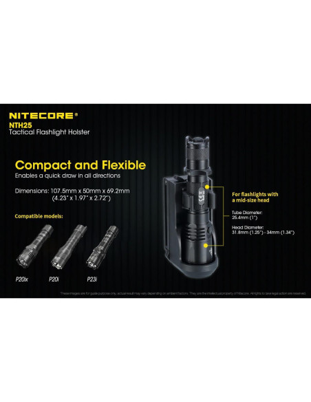 Funda Rotativa Nitecore NTH25 para Linternas Tácticas