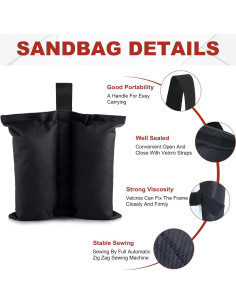 ABCCANOPY Pesas para Carpa 54,43 kg Paquete de 4 Negro 2