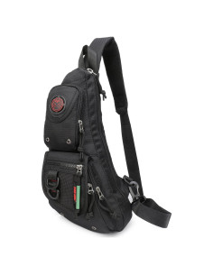 Mochila Sling NICGID Negra para Hombres y Mujeres 40 cm