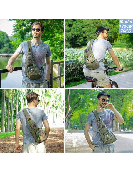 Mochila Sling NICGID Negra para Hombres y Mujeres 40 cm
