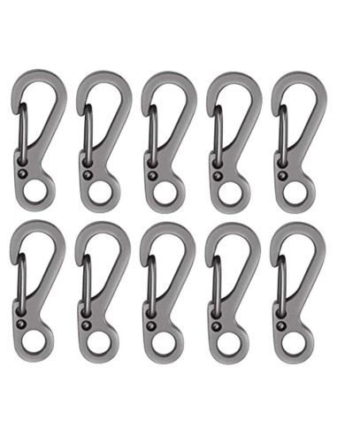 10 Mosquetones de Llaveros SF Paracord para Camping