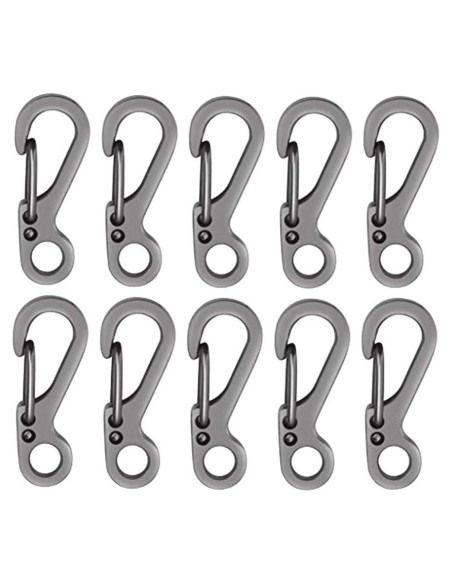 10 Mosquetones de Llaveros SF Paracord para Camping
