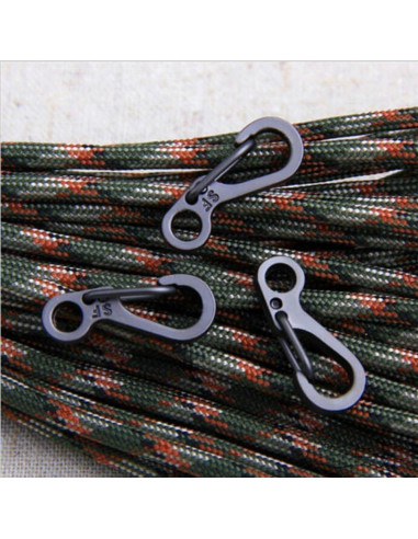 10 Mosquetones de Llaveros SF Paracord para Camping