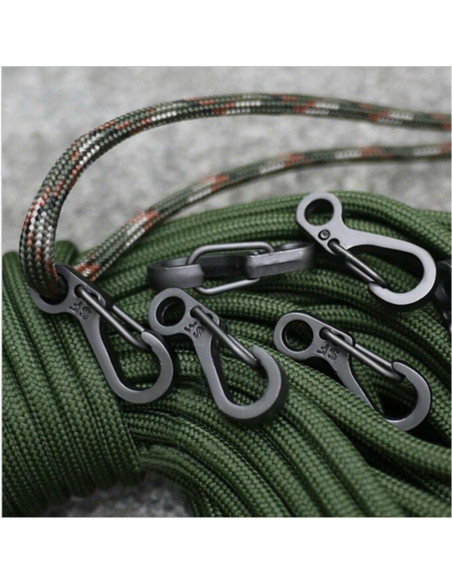 10 Mosquetones de Llaveros SF Paracord para Camping