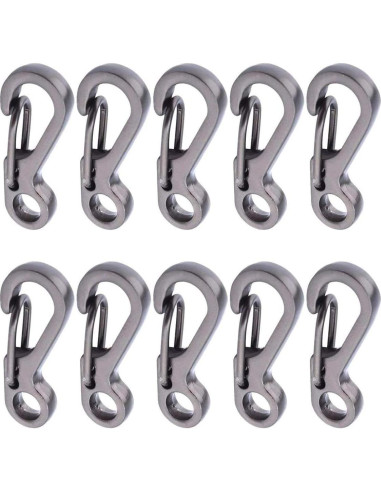 10 Mosquetones de Llaveros SF Paracord para Camping