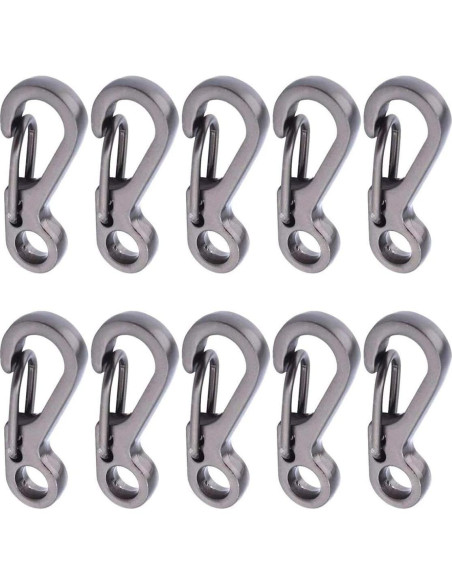 10 Mosquetones de Llaveros SF Paracord para Camping