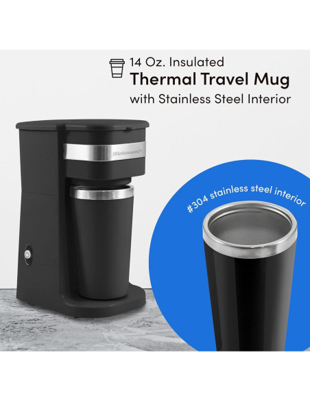 Cafetera Personal Elite Gourmet EHC113 414ml Negra Compacta