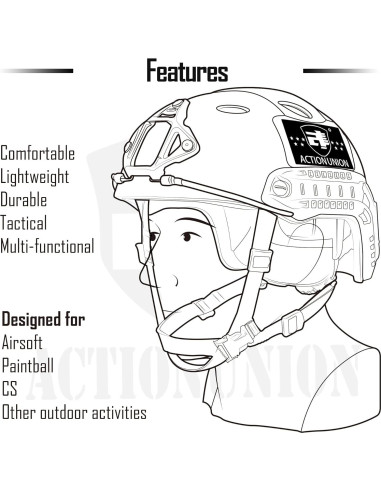 Casco Táctico ACTIONUNION PJ para Airsoft y Paintball