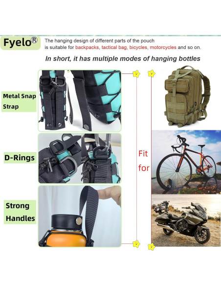Soporte para Botellas de Agua Fyelo Molle 16-64 oz Multiuso