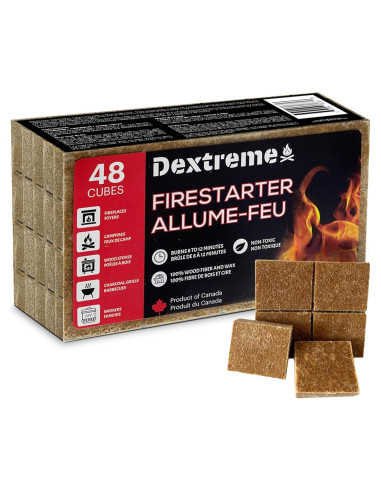 Encendedores de Fuego Dextreme 48 Cubos Naturales Ecológicos