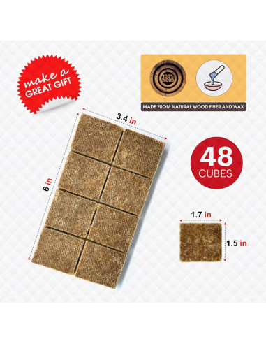 Encendedores de Fuego Dextreme 48 Cubos Naturales Ecológicos