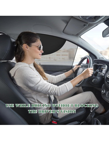 Cortinas para Ventanas de Coche MUQIDA 2PCS Doble Capa UV