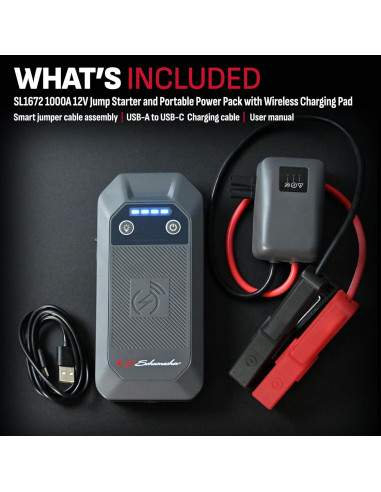 Arrancador de Salto Schumacher SL1672 1000A 12V Carga Inalámbrica