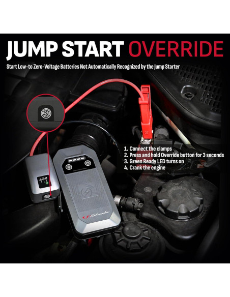 Arrancador de Salto Schumacher SL1672 1000A 12V Carga Inalámbrica