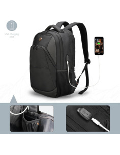 Mochila Universitaria Swissdigital para Laptop 16" Negra 2