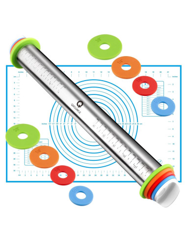 Rodillo Ajustable Quellance 43cm Acero Inoxidable Azul