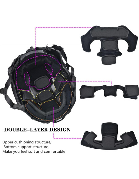 Casco Táctico PJ Hdlsina Ajustable para Airsoft y Paintball