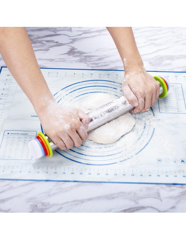 Rodillo Ajustable Quellance 43cm Acero Inoxidable Azul