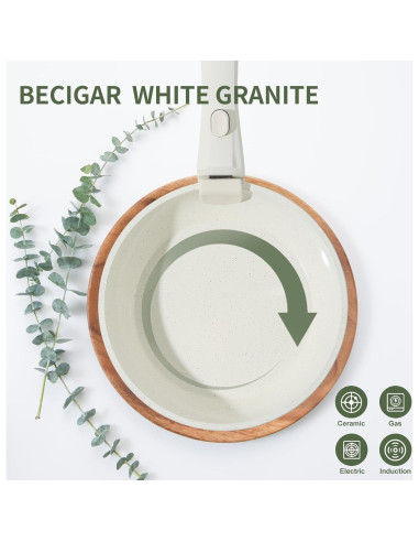 Juego de 8 Piezas de Ollas y Sartenes BECIGAR Cerámica